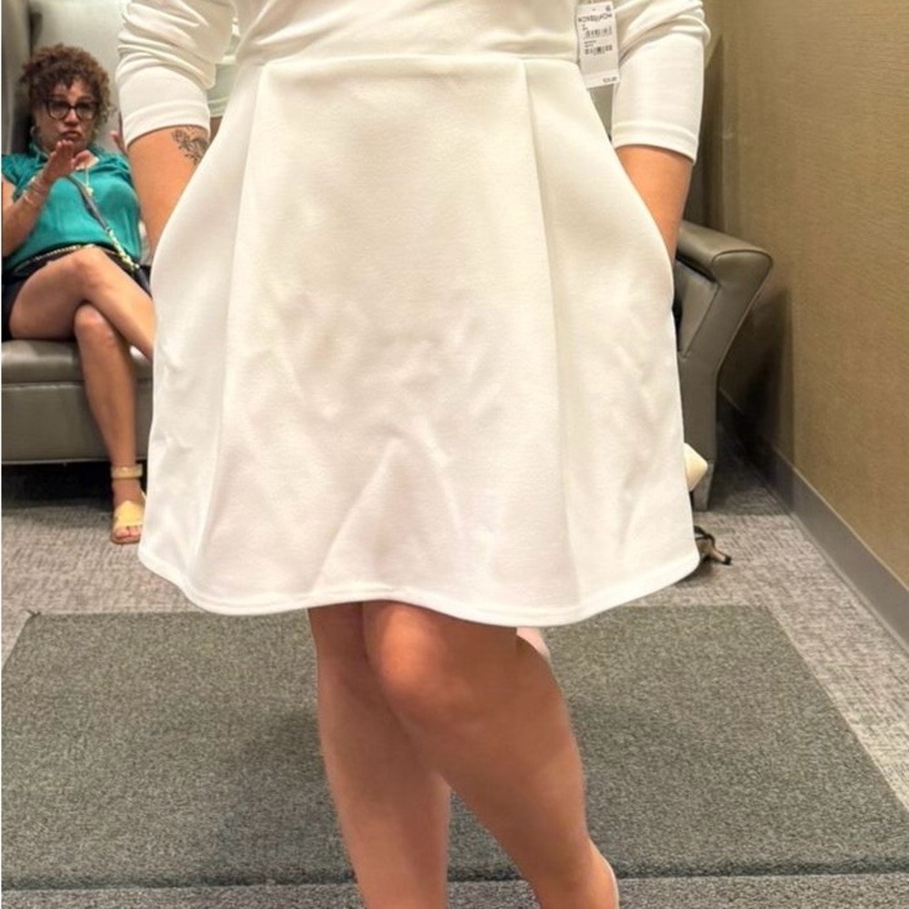 NADINE MERABI KIMBERLY White Dress with Silver Details - Picture 12 of 14